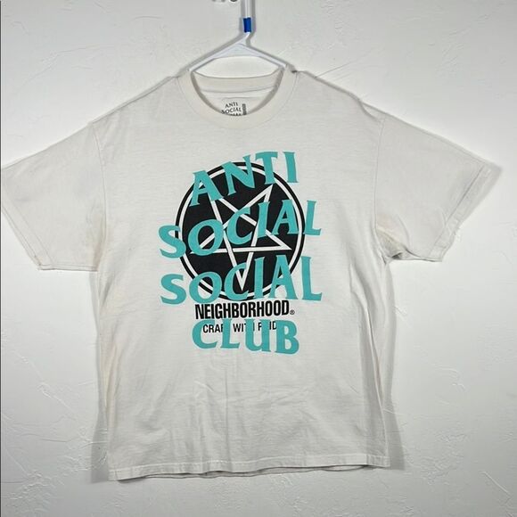🔥 ANTI SOCIAL SOCIAL CLUB X NEIGHBORHOOD WHITE 'FILTH FURY' T-SHIRT Sz XL - EUC - Picture 2 of 8